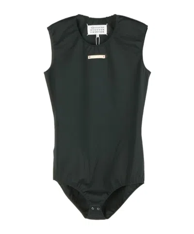 Maison Margiela Stitched Sleeveless Bodysuit In Green