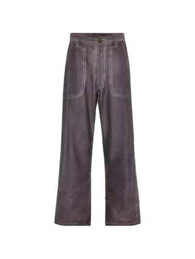 Maison Margiela Stitched-pocket Wide-leg Trousers In Brown
