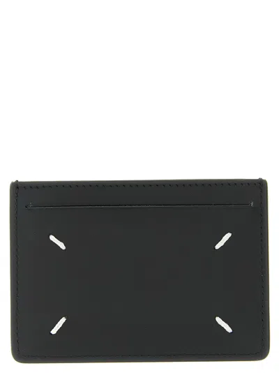 Maison Margiela Stitching-detail Leather Card Case In Red