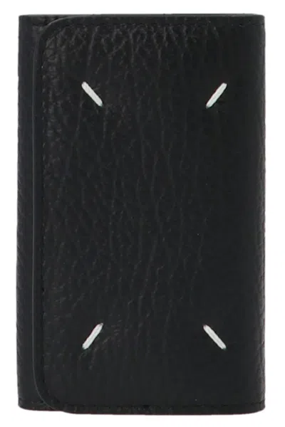 Maison Margiela Leather Keychain In Black