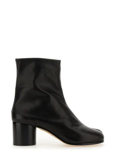 Maison Margiela Womens Black Tabi Leather Heeled Ankle Boots