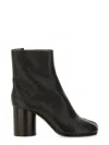 Maison Margiela Tabi High Heels Ankle Boots In Black Leather In Black