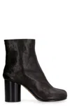 Maison Margiela Split Toe Leather Mid-calf Boots In Black