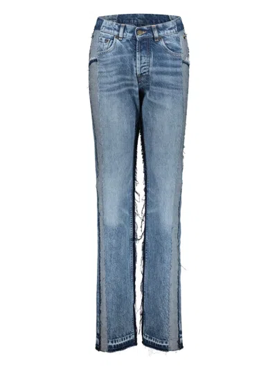 Maison Margiela Stonewashed-panelled Jeans In Blue