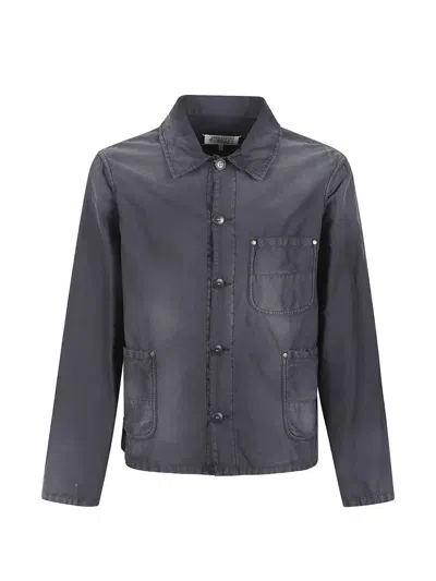 Maison Margiela Stone-washed Shirt Jacket In Gray