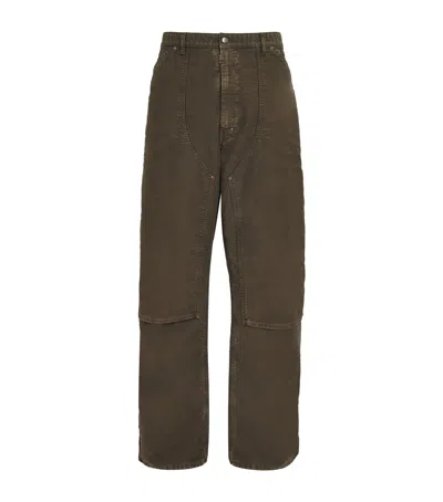 Maison Margiela Straight Leg Trousers Featuring Pockets In Brown
