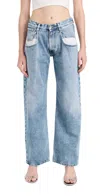 MAISON MARGIELA STRAIGHT JEANS WITH CONTRAST POCKETS DENIM