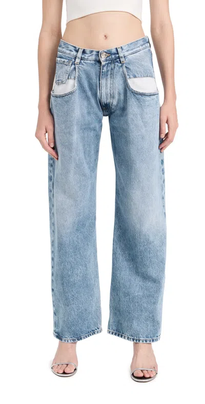 MAISON MARGIELA STRAIGHT JEANS WITH CONTRAST POCKETS DENIM