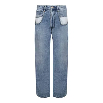 Maison Margiela Straight Jeans With Contrasted Pockets In Blue