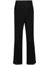 Maison Margiela High-waist Straight Leg Plain Trousers In 黑色
