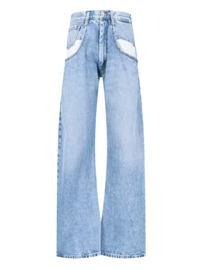 Maison Margiela Straight Leg Jeans With Contrasted Pockets Clothing In Blue