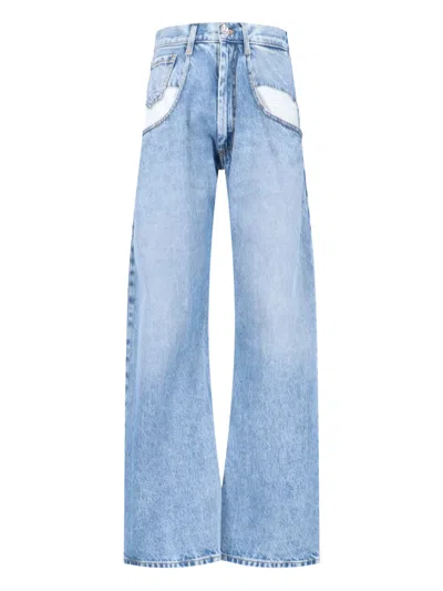 Maison Margiela Straight Leg Jeans With Contrasted Pockets Clothing In Blue
