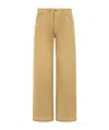 Maison Margiela Straight Leg Cotton Denim Trousers With Pockets In Nude