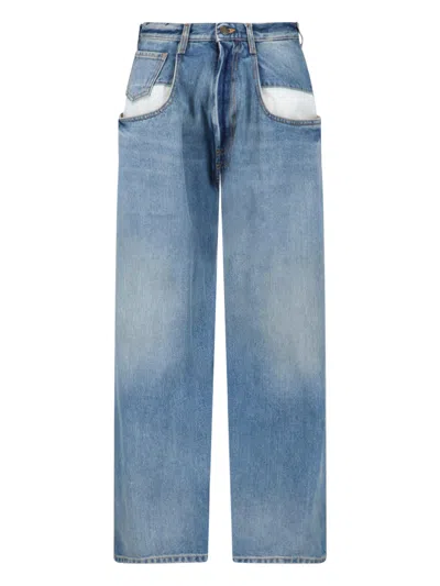 Maison Margiela Straight-leg Jeans With Traditional Five-pocket Design In Brown