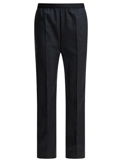 Maison Margiela Wool Tailored Trousers Straight Leg Pleated Front In Multi