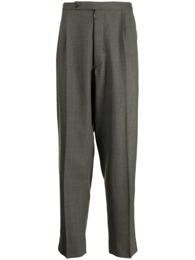 Maison Margiela Straight-leg Wool Trousers In Grün