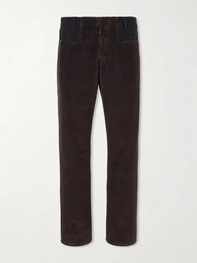 Maison Margiela Straight-leg Cotton-corduroy Trousers In Brown
