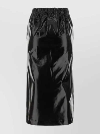 MAISON MARGIELA STRETCH COTTON SKIRT WITH FRONT AND BACK SLITS