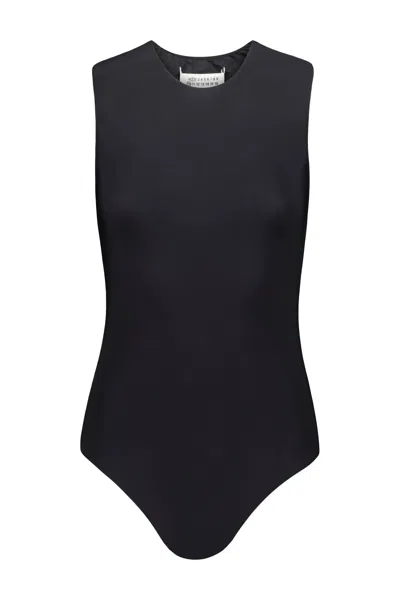 Maison Margiela Stretch-jersey Sleeveless Bodysui In Black