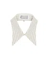 Maison Margiela Stripe Collar In Ecru