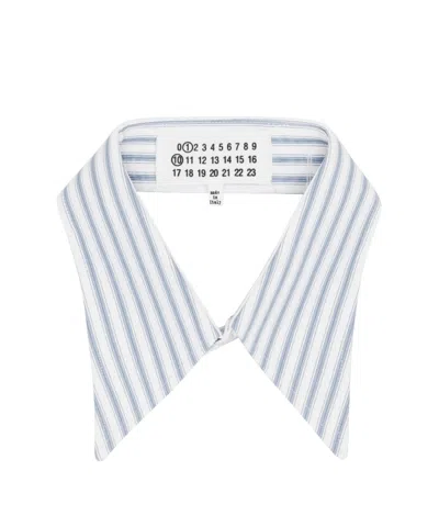 Maison Margiela Stripe Collar In White And Grey
