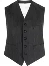 Maison Margiela Stripe-print Button-up Waistcoat In Grey