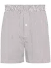 Maison Margiela Stripe-print Elastic-waist Shorts In 961 Black/white