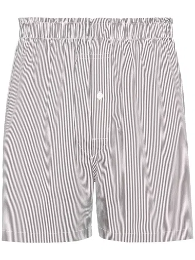 Maison Margiela Stripe-print Elastic-waist Shorts In 961 Black/white
