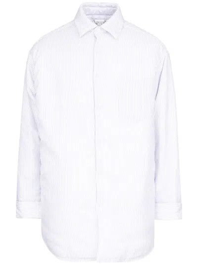 Maison Margiela Stripe-print Poplin Shirt In Blue