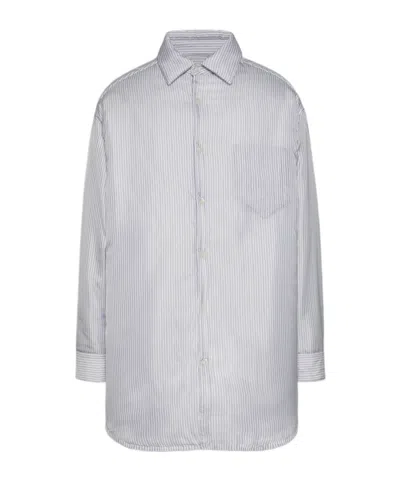 Maison Margiela Stripe-print Poplin Shirt In White