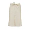 Maison Margiela Stripe Tie Shorts Man Ecru In Brown