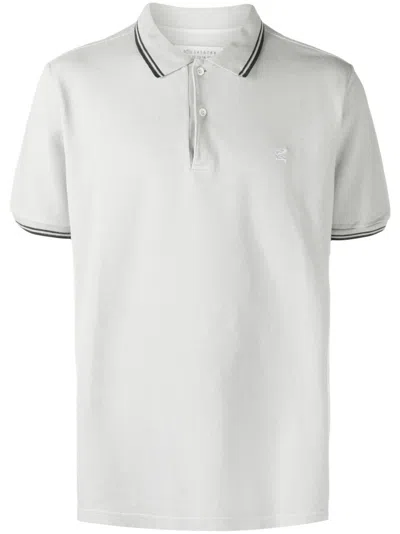 Maison Margiela Stripe-trim Polo Shirt In Grey