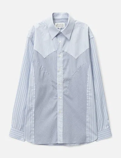 Maison Margiela Stripe Yoke Shirt In Blue