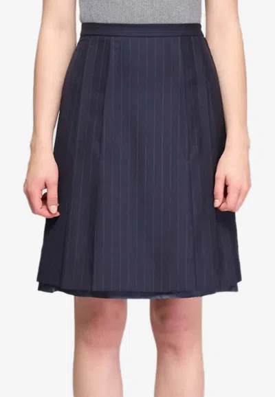 Maison Margiela Striped A-line Skirt In Blue