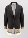Maison Margiela Striped Blazer With Notched Lapels And Pockets In Black