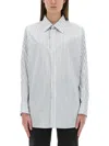 Maison Margiela Striped Dress-shirt Featuring Button Detail In White