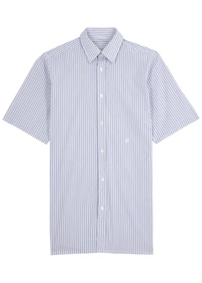 Maison Margiela Striped Cotton Shirt In White And Blue