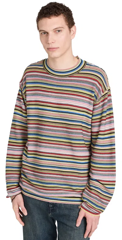 Maison Margiela Striped Crewneck Sweater Stripes Color Mix