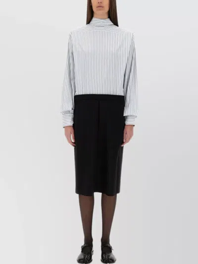 MAISON MARGIELA STRIPED DRESS-SHIRT FEATURING BUTTON DETAIL