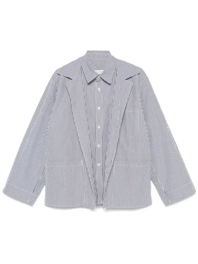Maison Margiela Striped Jacket In Blue