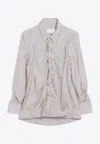 Maison Margiela Striped Layered Tulle Shirt In Multi