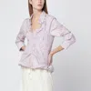 Maison Margiela Striped Layered Tulle Shirt In Pink