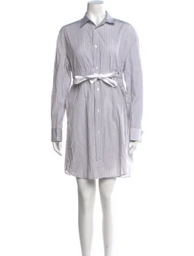 Pre-owned Maison Margiela Striped Mini Dress In White
