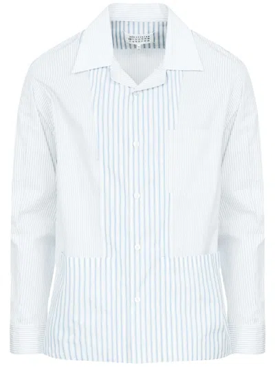 Maison Margiela Striped Shirt In 白色