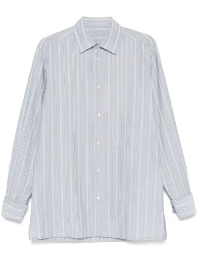 Maison Margiela Striped Shirt In Blue