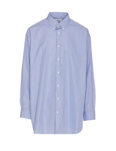 Maison Margiela Striped Shirt In Blue