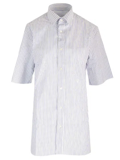 Maison Margiela Striped Shirt In Blue White Stripes