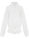 Maison Margiela Striped Long-sleeved Shirt Buttoned Cuffs In White