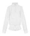 Maison Margiela Striped Long-sleeved Shirt Buttoned Cuffs In White