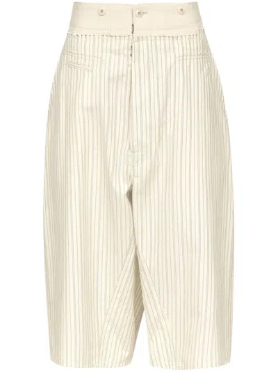 Maison Margiela Striped Shorts In Neutral